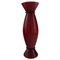 Large Burgundy Red Mouth Blown Murano Art Glass Vase, Image 1
