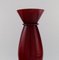Large Burgundy Red Mouth Blown Murano Art Glass Vase 4