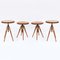 Mid-Century Czechoslovakian Brown Beech Adjustable Piano Stool, 1960s, Set of 4, Image 7