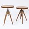 Mid-Century Czechoslovakian Brown Beech Adjustable Piano Stool, 1960s, Set of 4, Image 4