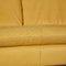 Yellow Leather Two-Seater Sofa from Koinor 4