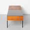 Teak Veneer Salon Table with Glass Shelf 6