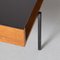 Teak Veneer Salon Table with Glass Shelf, Image 11