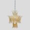 Lampade da soffitto a forma di palma in vetro di Murano dorato, set di 2, Immagine 1