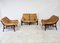 Mid-Century Bamboo and Leather Sofa Set, 1970s, Set of 4 5