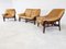Mid-Century Bamboo and Leather Sofa Set, 1970s, Set of 4, Image 4