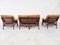 Mid-Century Bamboo and Leather Sofa Set, 1970s, Set of 4 2