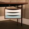 Nyhavn Desk in Wood and Black Lino with Tray Unit in Cool Color Scheme by Finn Juhl 5
