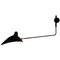 Mid-Century Modern Black Wall Lamp with Rotating Straight Arm by Serge Mouille 1