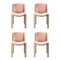 300 Stühle aus Holz und Kvadrat Stoff von Joe Colombo für Karakter, 4er Set 1