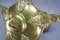 Lustre à 5 Lampes Art Nouveau en Laiton et Bronze avec Abat-Jour en Verre Givré 13