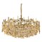 Large Gilt Brass and Crystal Chandelier from Palwa, Germany, 1970s, Image 1