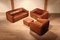 Cognacfarbenes DS47 Sofa Set aus Büffelleder von de Sede, 1970er, 4er Set 3