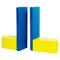 Mid-Century Italian Modern Yellow and Blue Wooden Bookends, 1960s 1