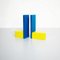 Mid-Century Italian Modern Yellow and Blue Wooden Bookends, 1960s, Image 2