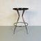 Mid-Century Italian Black & Chromed Stool, 1950s, Image 9