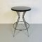 Mid-Century Italian Black & Chromed Stool, 1950s, Image 4