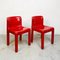 Italienische Moderne Rote Mod. 4875 Stühle von Carlo Bartoli für Kartell, 1970er, 2er Set 7