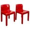 Italienische Moderne Rote Mod. 4875 Stühle von Carlo Bartoli für Kartell, 1970er, 2er Set 1