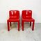 Italienische Moderne Rote Mod. 4875 Stühle von Carlo Bartoli für Kartell, 1970er, 2er Set 10