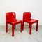 Italian Modern Red Mod. 4875 Chairs by Carlo Bartoli for Kartell, 1970s, Set of 2 8