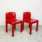 Italienische Moderne Rote Mod. 4875 Stühle von Carlo Bartoli für Kartell, 1970er, 2er Set 8