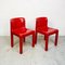 Italienische Moderne Rote Mod. 4875 Stühle von Carlo Bartoli für Kartell, 1970er, 2er Set 9