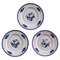 White Faïencerie Plates with Floral Decorations, Set of 3 1