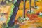 Paesaggio forestale impressionista, fine XX secolo, olio su tela, con cornice, Immagine 7