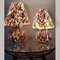 Italienische Mundgeblasene Murano Glas Tischlampe mit Murrina Dekoration 2