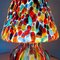 Italienische Mundgeblasene Murano Glas Tischlampe mit Murrina Dekoration 10