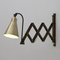 Lampada da parete a pantografo con diffusore placcato in ottone, anni '50, Immagine 6
