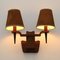 Wooden Lamps with Canvas Diffusers, 1930s, Set of 2 9