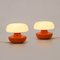 Orange Ceramic and White Glass Table Lamps, 1970s, Set of 2 7