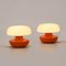 Tischlampen aus orangefarbener Keramik & weißem Glas, 1970er, 2er Set 7