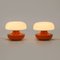Tischlampen aus orangefarbener Keramik & weißem Glas, 1970er, 2er Set 9