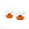 Orange Ceramic and White Glass Table Lamps, 1970s, Set of 2, Image 4