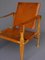 Vintage Leather and Beech Wood Safari Chair, 1970s 4