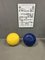 Yellow & Blue Ball Chairs, Set of 2 2
