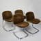 Tubular Frame & Velvet Dining Chairs in the Style of Rinaldi, Set of 4, Image 2