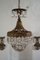 Lustre à 1 Lampe de Style Art Nouveau en Laiton et Cristal en Forme de Montgolfière 1