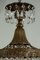 Jugendstil Kronleuchter aus Messing & Kristallglas mit 1 Leuchte in Form eines Heißluftballons 9