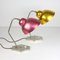 Mid-Century Gold and Red Table Lamps, 1950s, Set of 2, Image 1