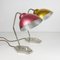 Mid-Century Gold and Red Table Lamps, 1950s, Set of 2 2