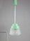 Kleine Türkisfarbene Deckenlampe aus Glas, 1960er 1