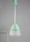 Small Turquoise Glass Ceiling Lamp, 1960s, Image 1