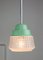 Small Turquoise Glass Ceiling Lamp, 1960s, Image 3