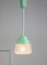 Kleine Türkisfarbene Deckenlampe aus Glas, 1960er 2
