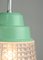 Lámpara de techo pequeña de vidrio turquesa, años 60, Imagen 12
