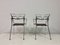 Aluminium and Leather Armchairs, Set of 2 3